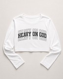 Heavy On God V2 Women’s Fitted Long Sleeve Crop Top